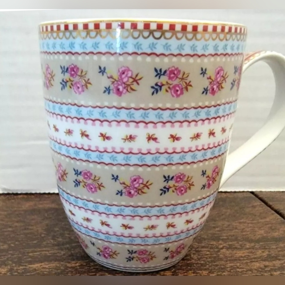 PIP Studio Amsterdam 4" Mug Ribbon Rose Old World Floral Design,  Pre-owned